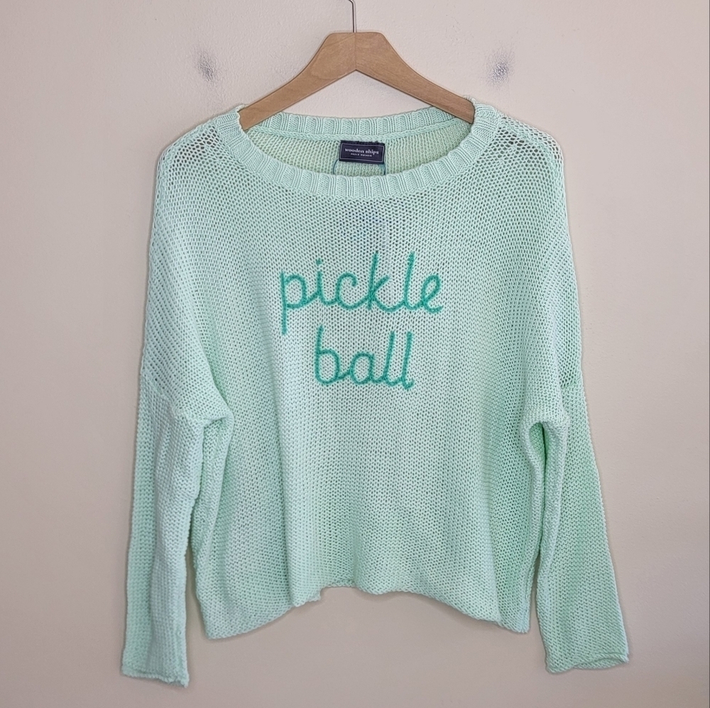 NWT Wooden Ships Pickle Ball Lightweight Crewneck Cotton Blend Sweater Size XS/S